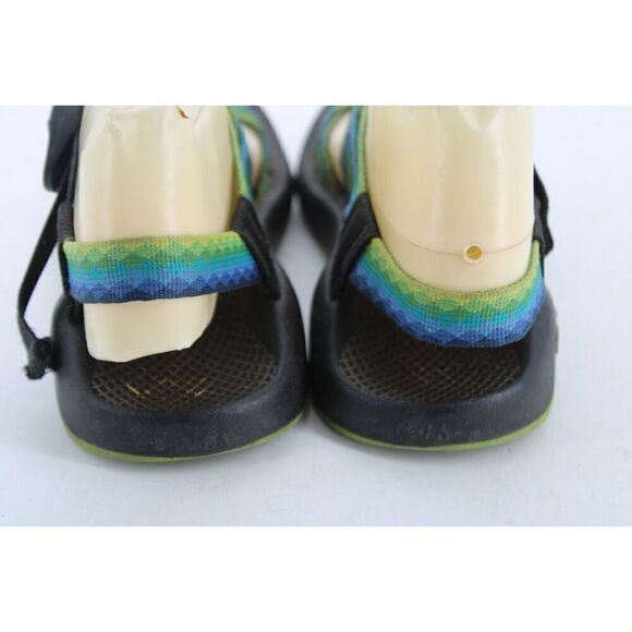 Chacos Hiking Sandals ZX2 Vibram Sole Double Strap W6 Yellow Green Blue Toe Loop - Picture 8 of 11